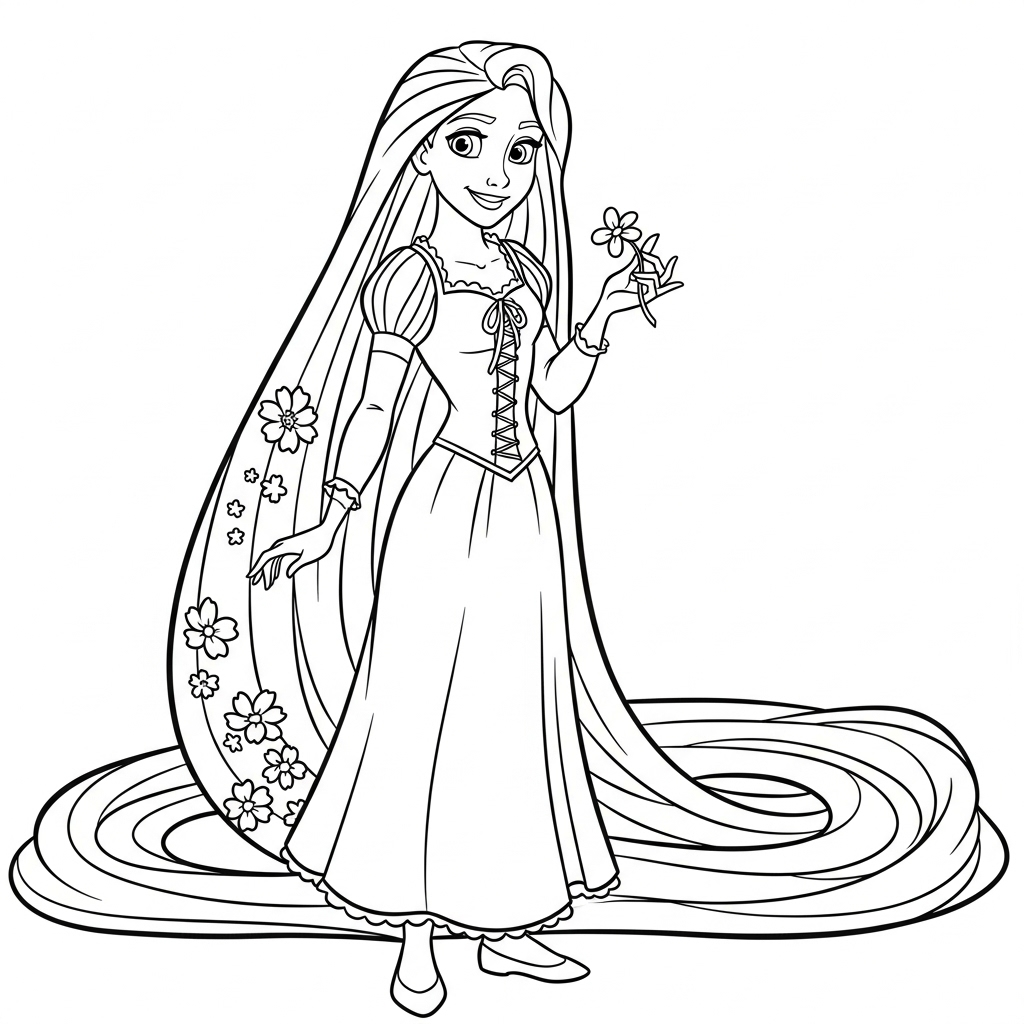 coloriage Raiponce update a telecharger