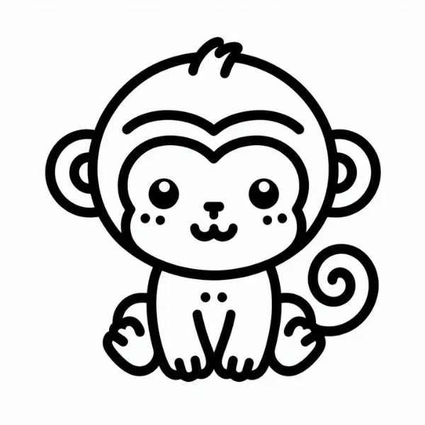 31+ Mono para colorear gratis para niños | Descarga el PDF