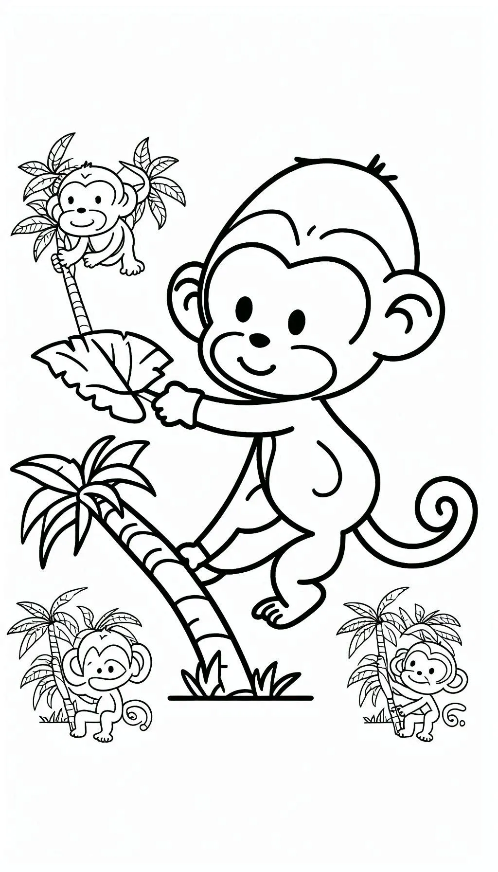 coloriage Singe pour enfant de 6 ans