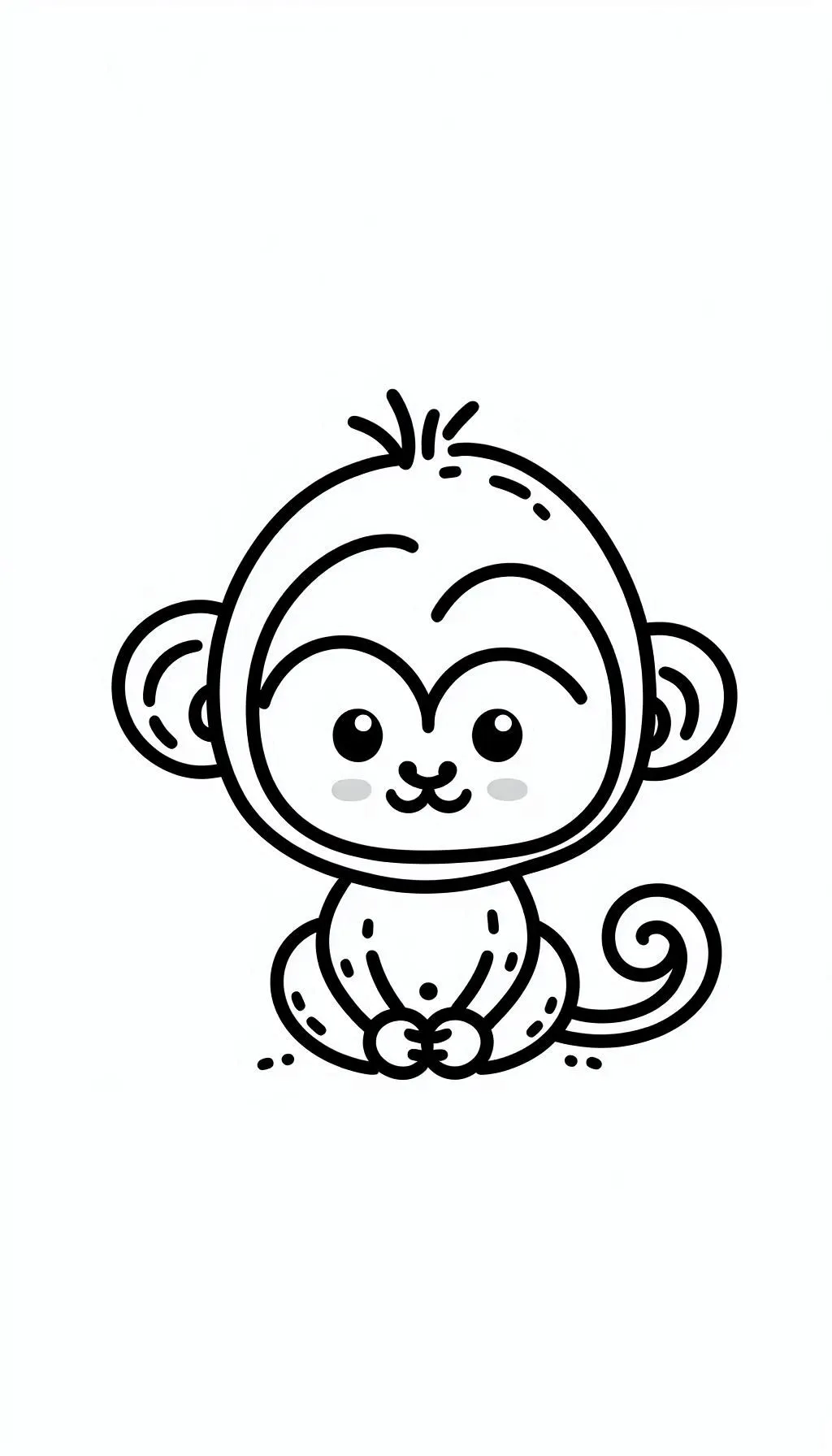 coloriage Singe à imprimer pour enfant de 3 ans 1