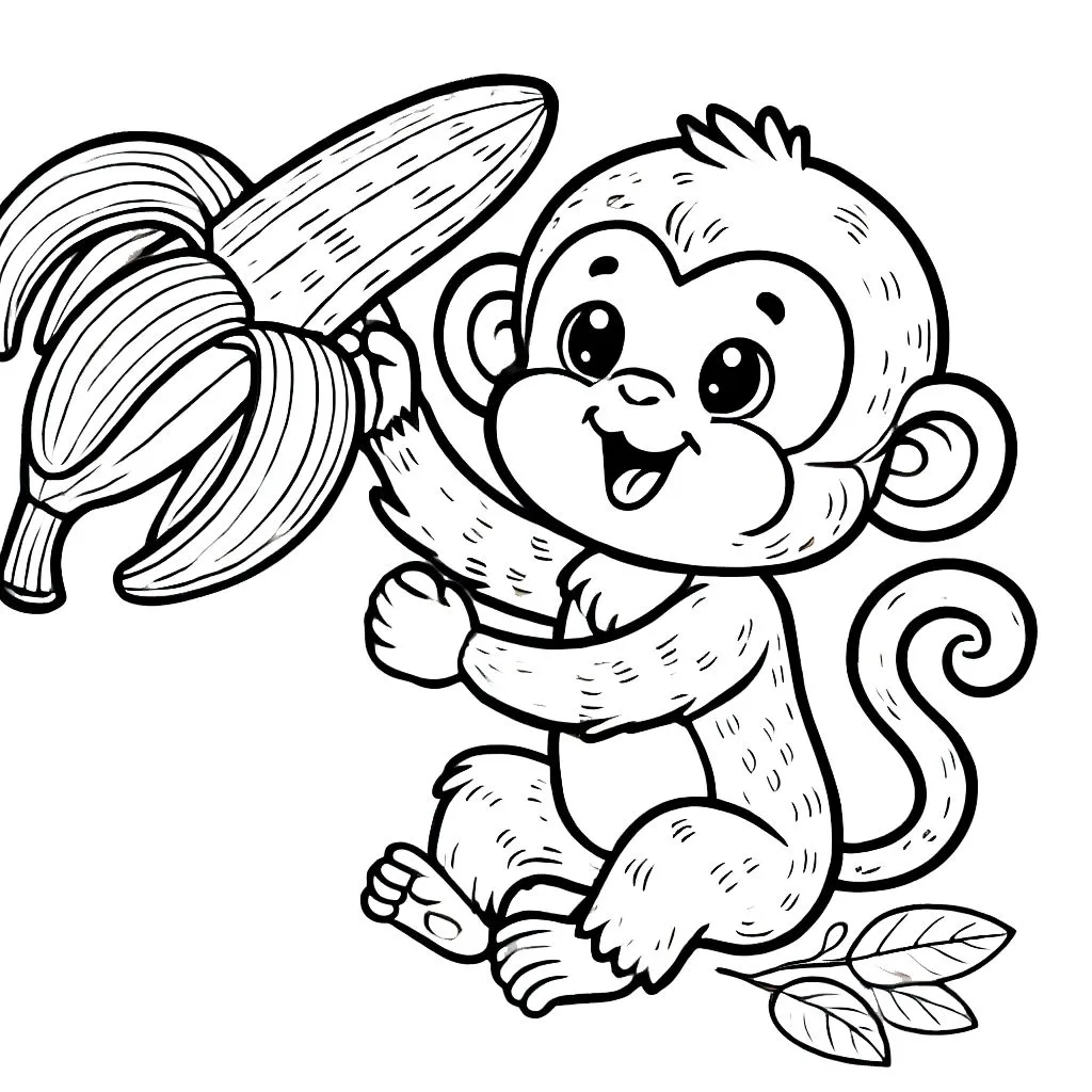 coloriage Singe pour enfant de 2 ans