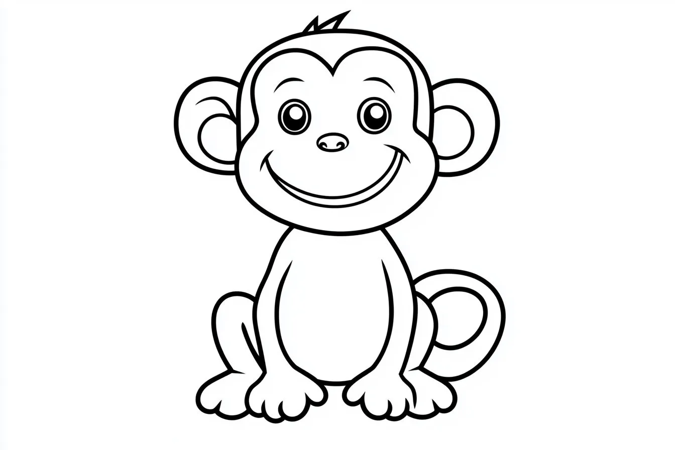 coloriage Singe à imprimer pour enfant de 3 ans