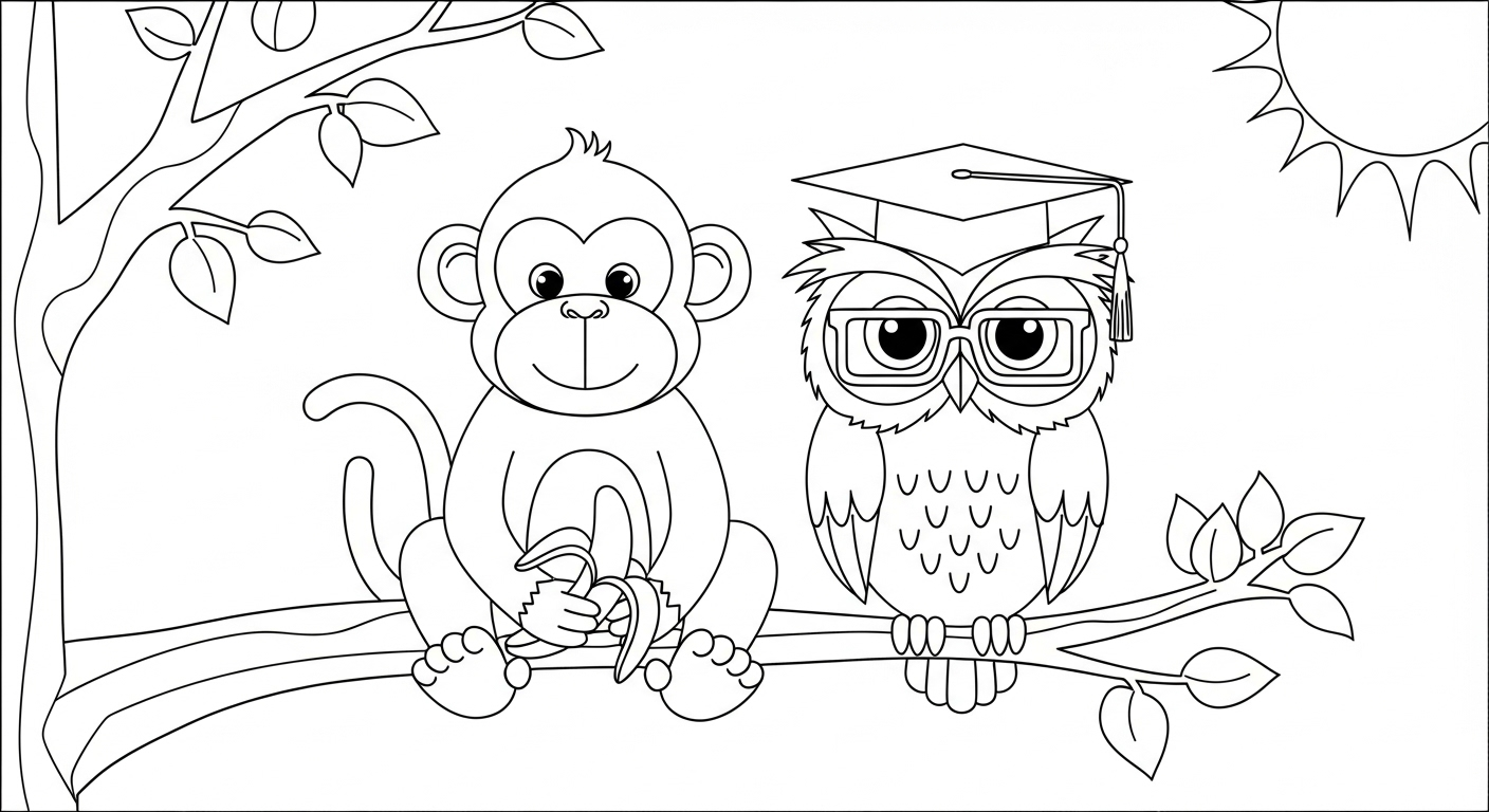 coloriage Singe updated gratuit à imprimer