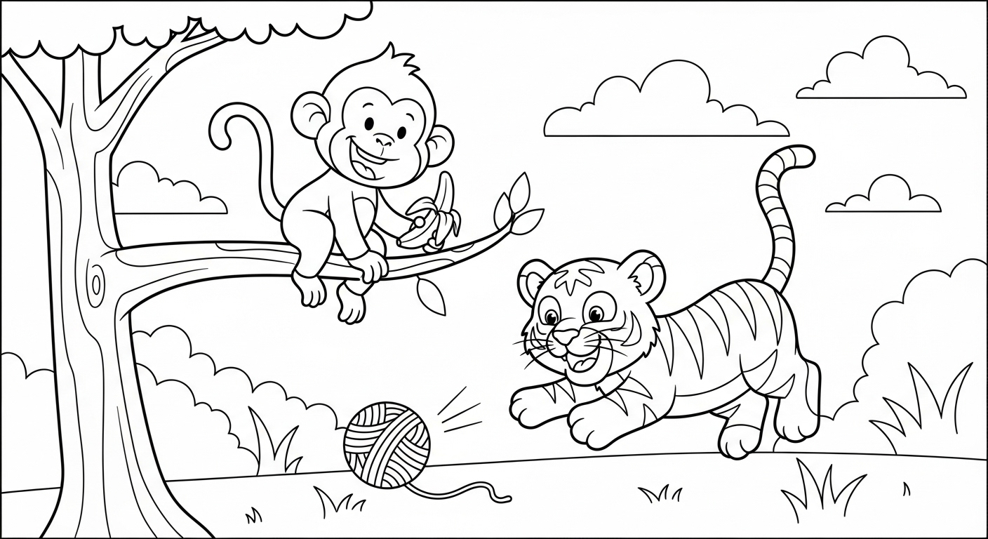 coloriage Singe updated à imprimer pour enfant de 9 ans