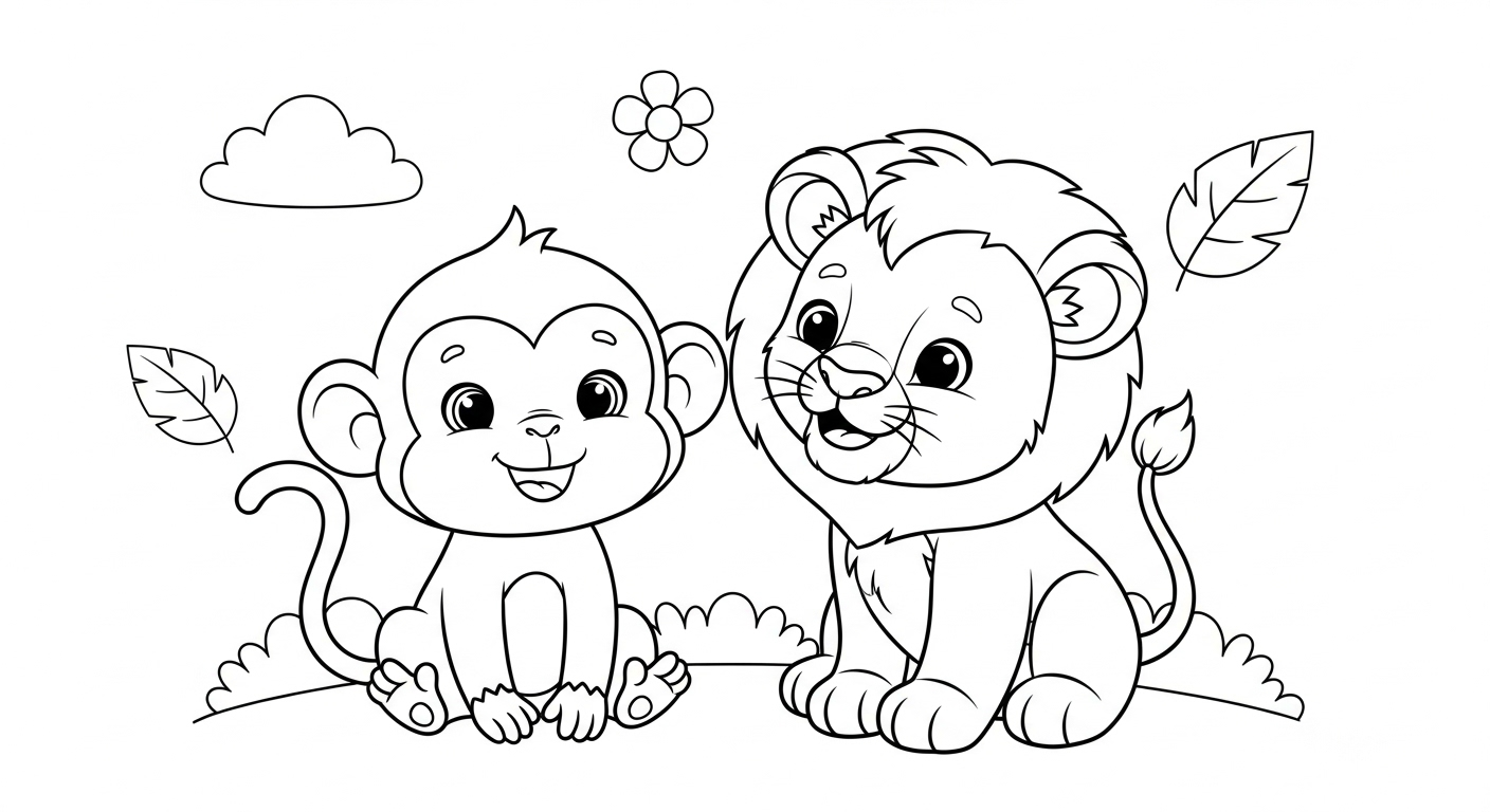 coloriage Singe updated à imprimer pour enfant de 4 ans