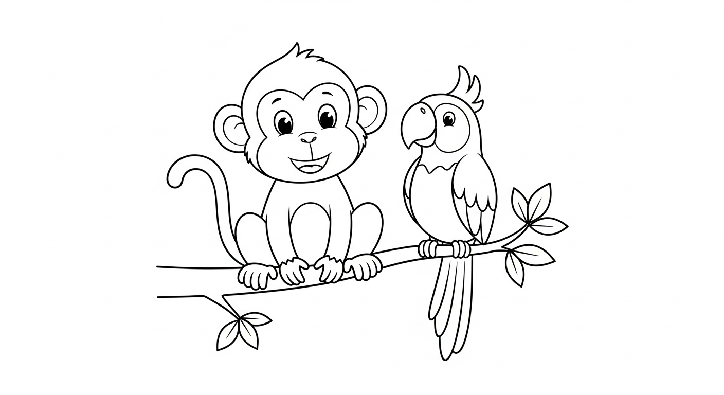 coloriage Singe updated à imprimer pour enfants