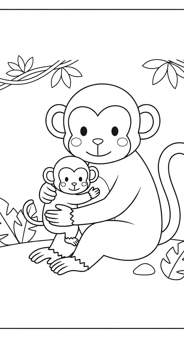 coloriage Singe updated gratuit pour enfants