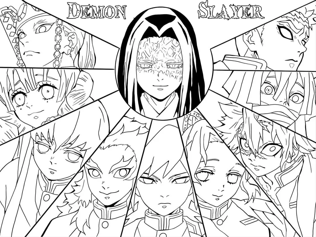 coloriage demon slayer à imprimer pour enfants