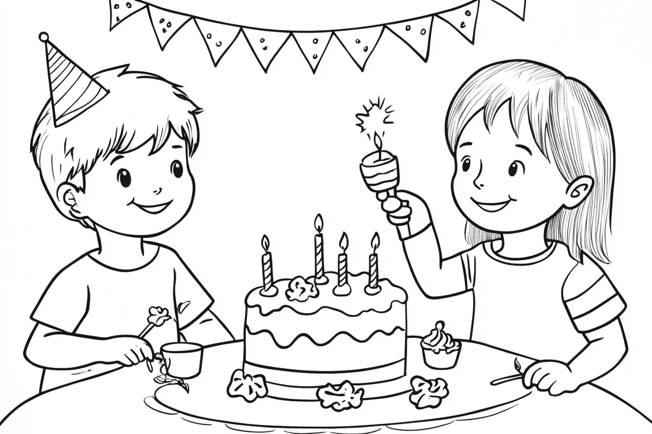 coloriage joyeux anniversaire à imprimer