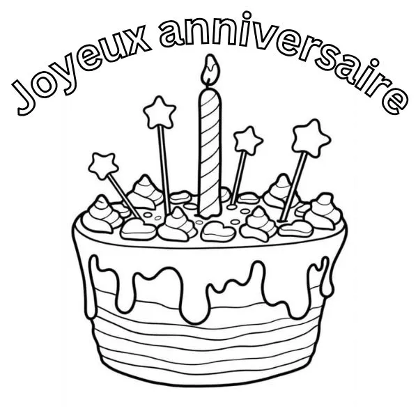 coloriage joyeux anniversaire à imprimer 1