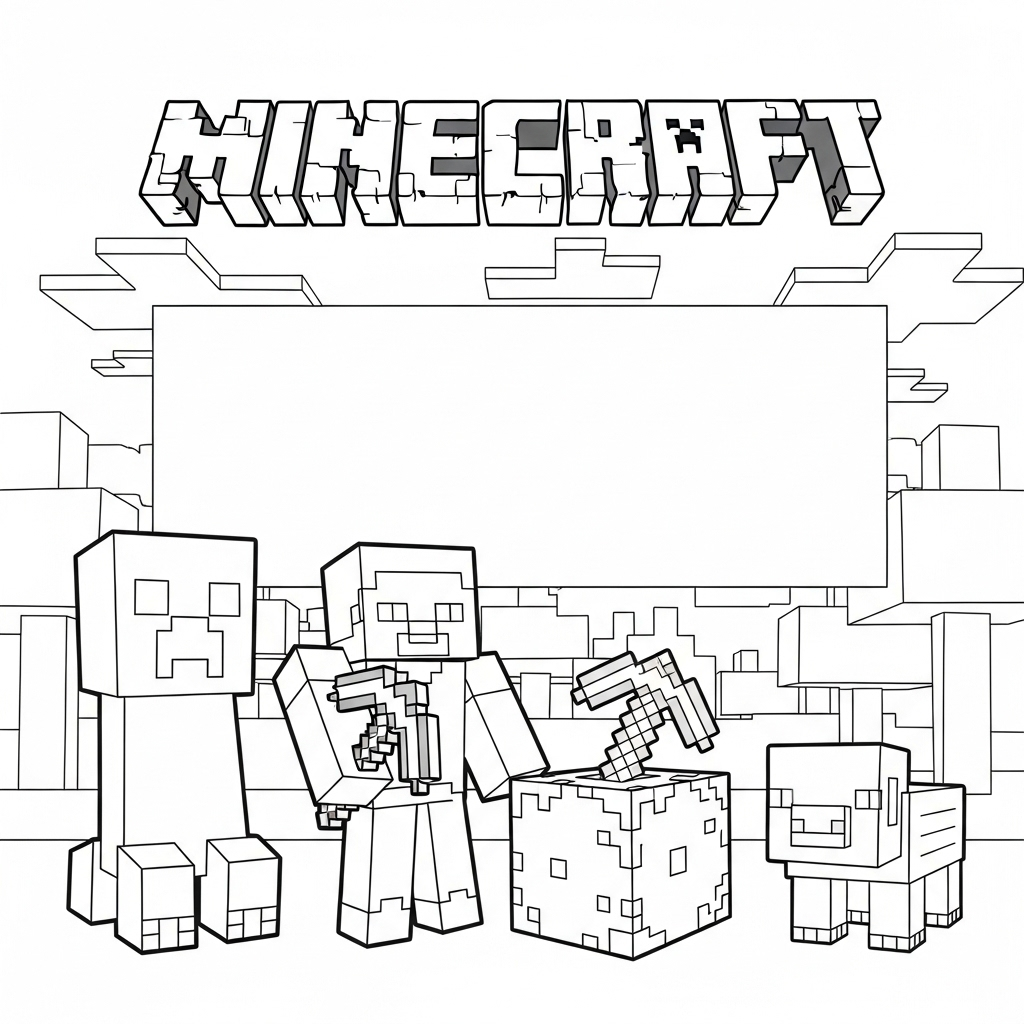 coloriage minecraft update gratuit pour enfants