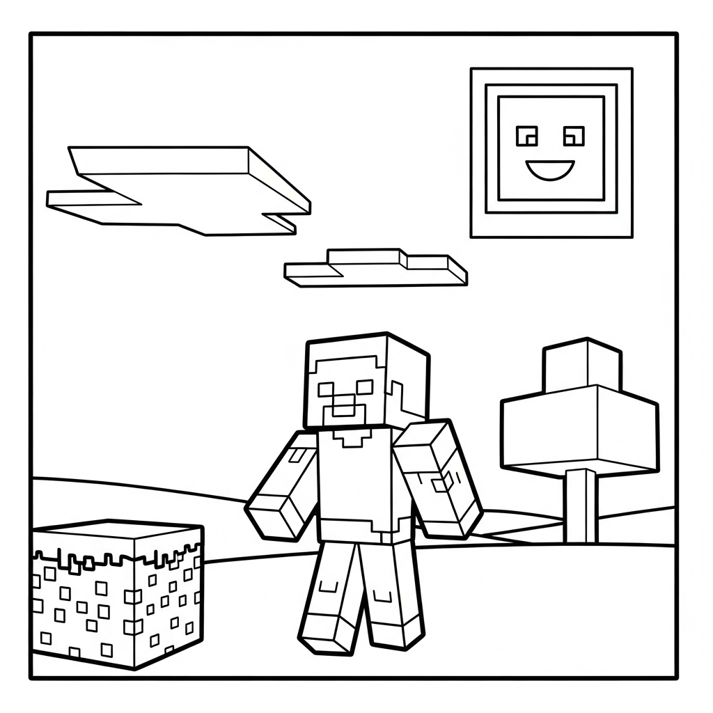 coloriage minecraft update a dessiner et imprimer