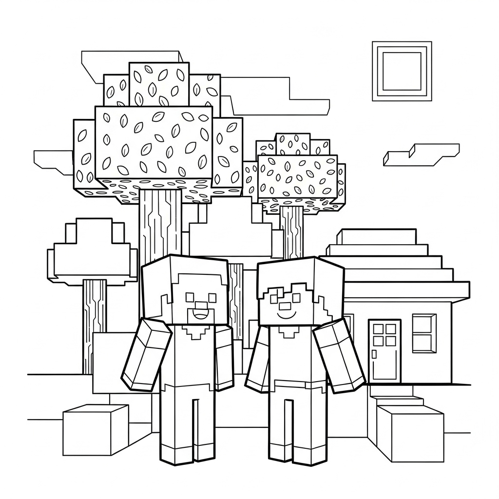 coloriage minecraft update à imprimer gratuit