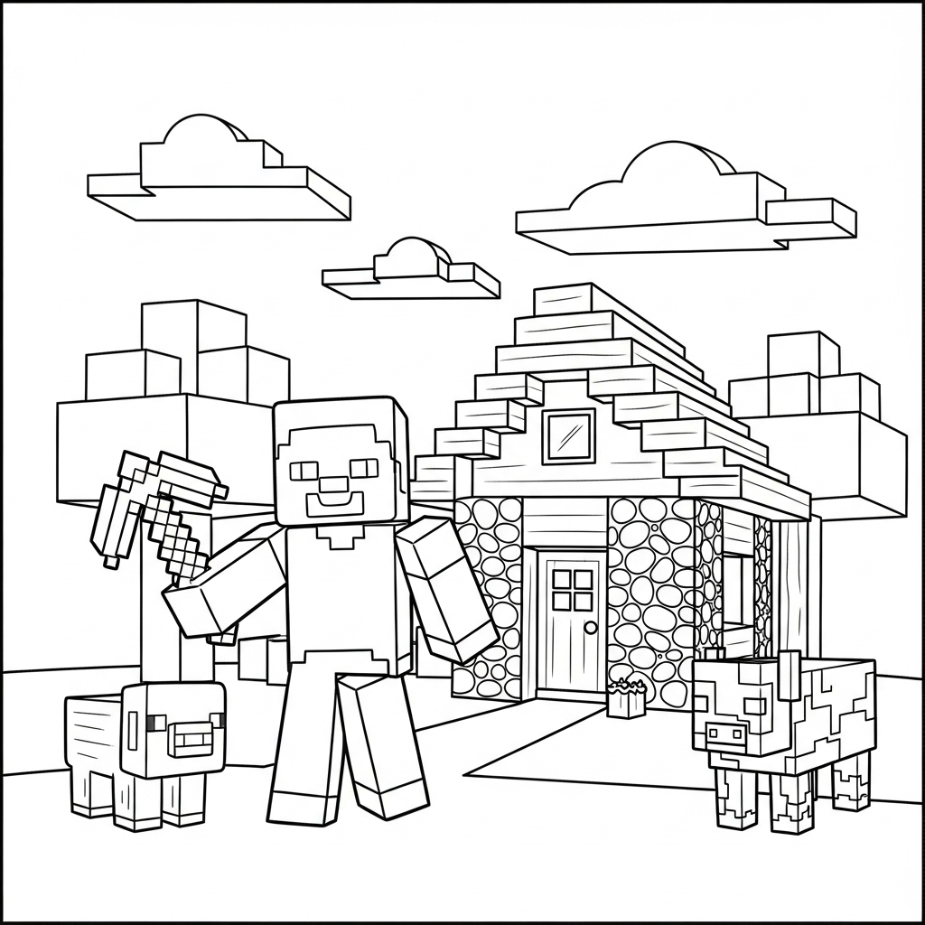 image de coloriage minecraft update pour enfant