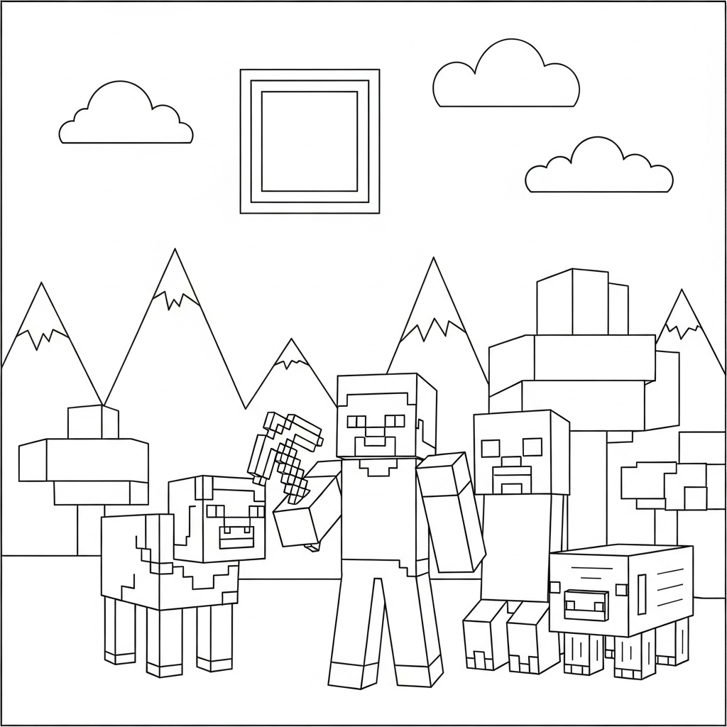 coloriage minecraft update pour enfant a imprimer gratuit