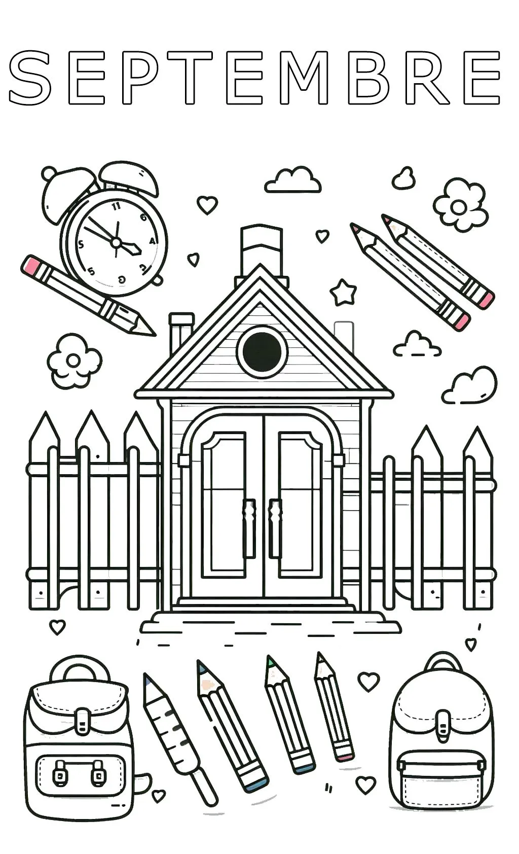 coloriage septembre maternelle à imprimer pour enfant de 9 ans 1