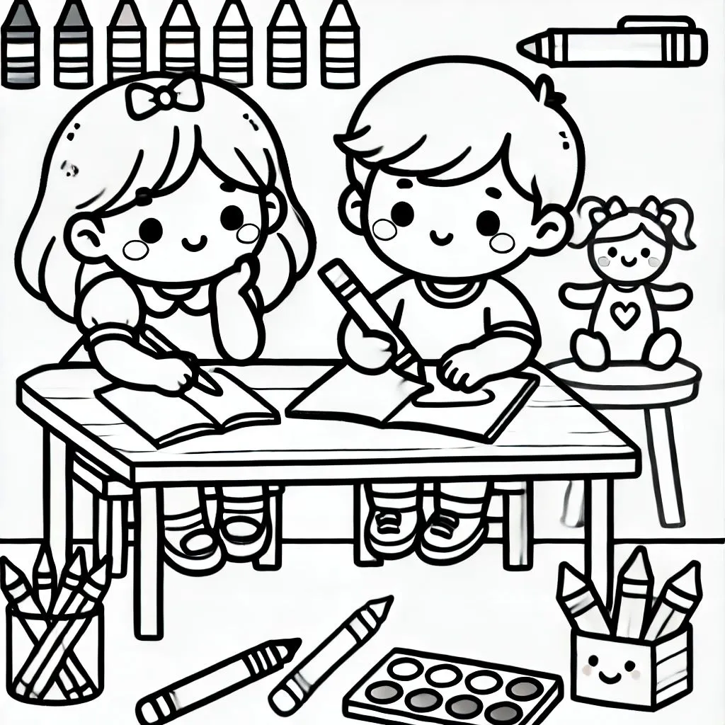 coloriage septembre maternelle à imprimer pour enfant de 4 ans