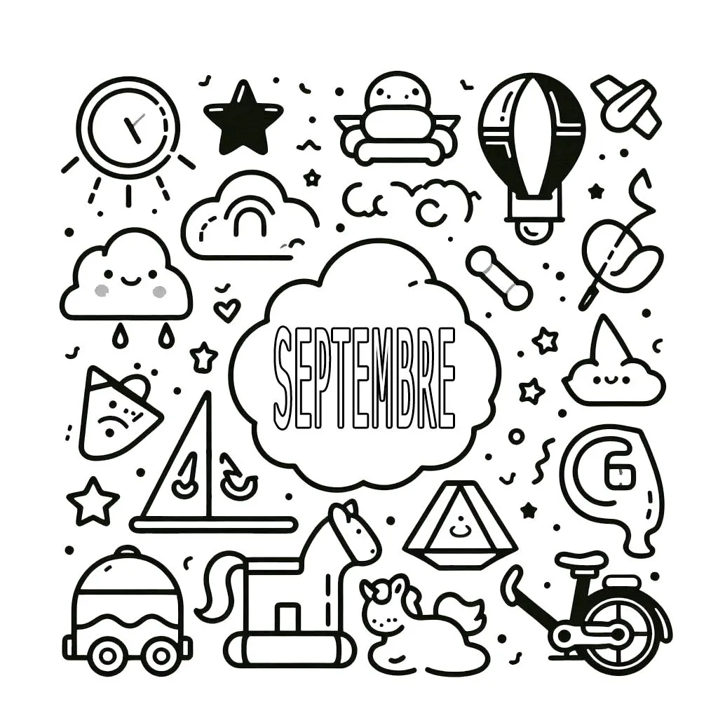 image de coloriage septembre maternelle pour enfant