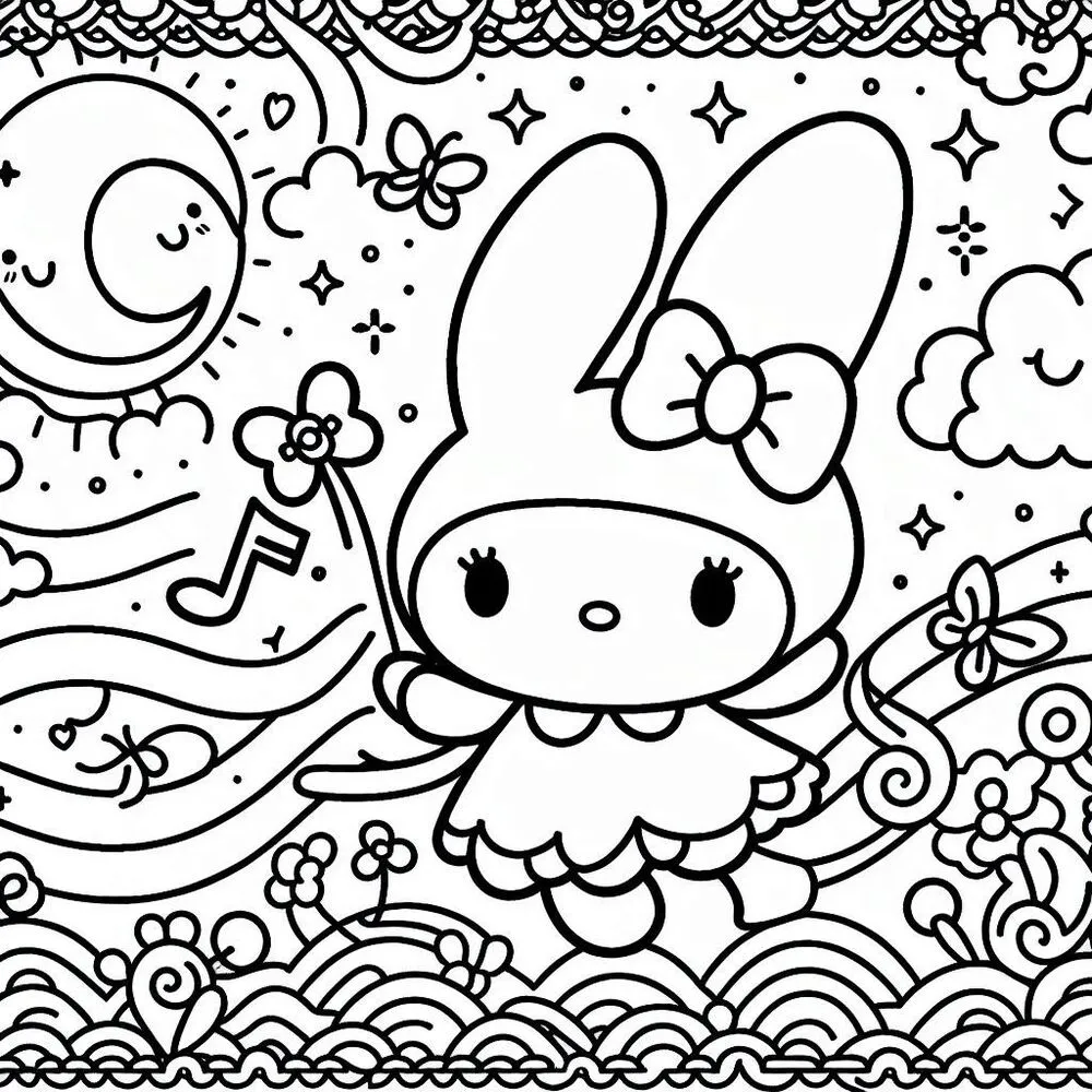 coloriage my melody à imprimer kawaii