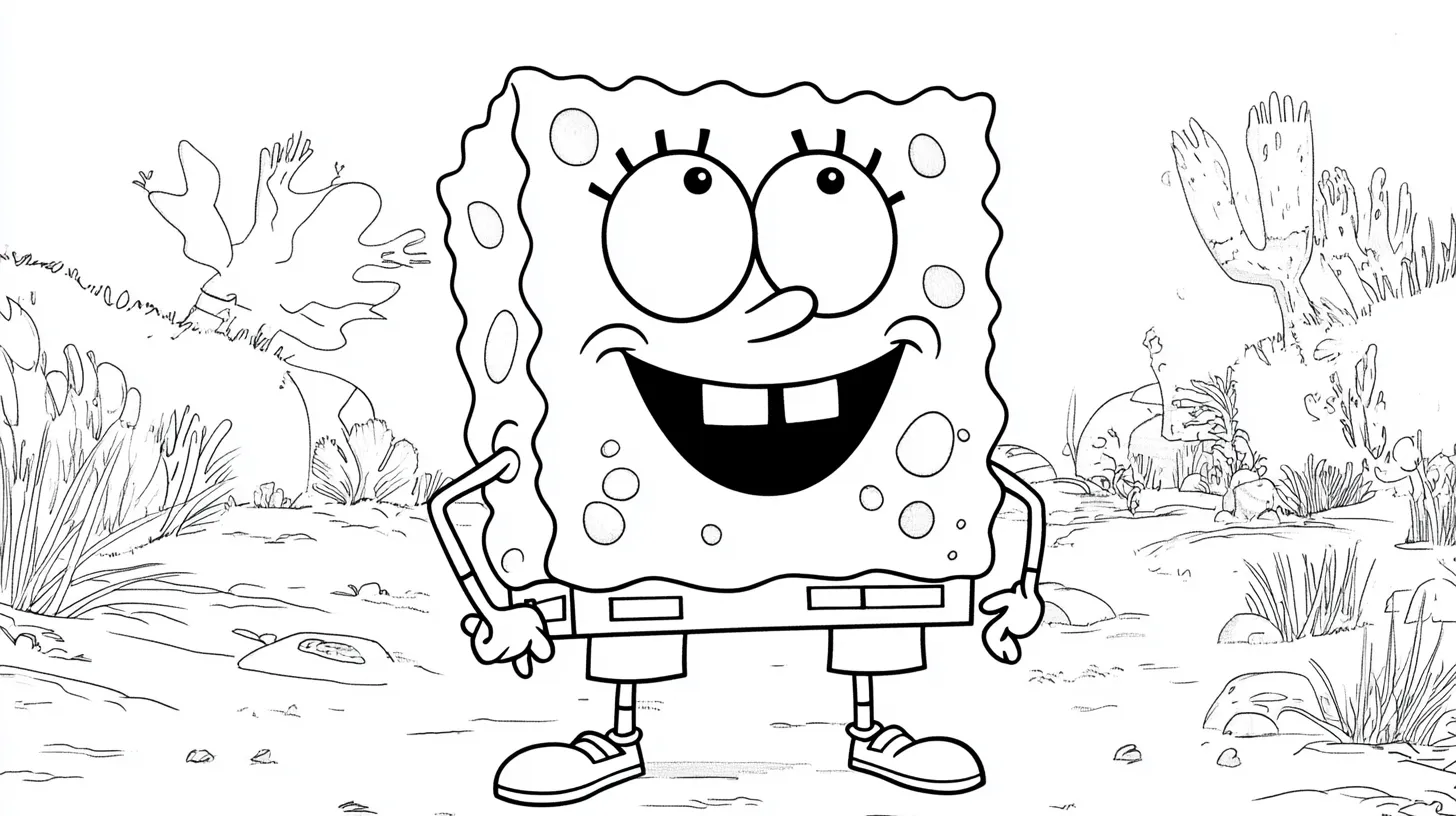 image de coloriage spongebob coloring pages pour enfant