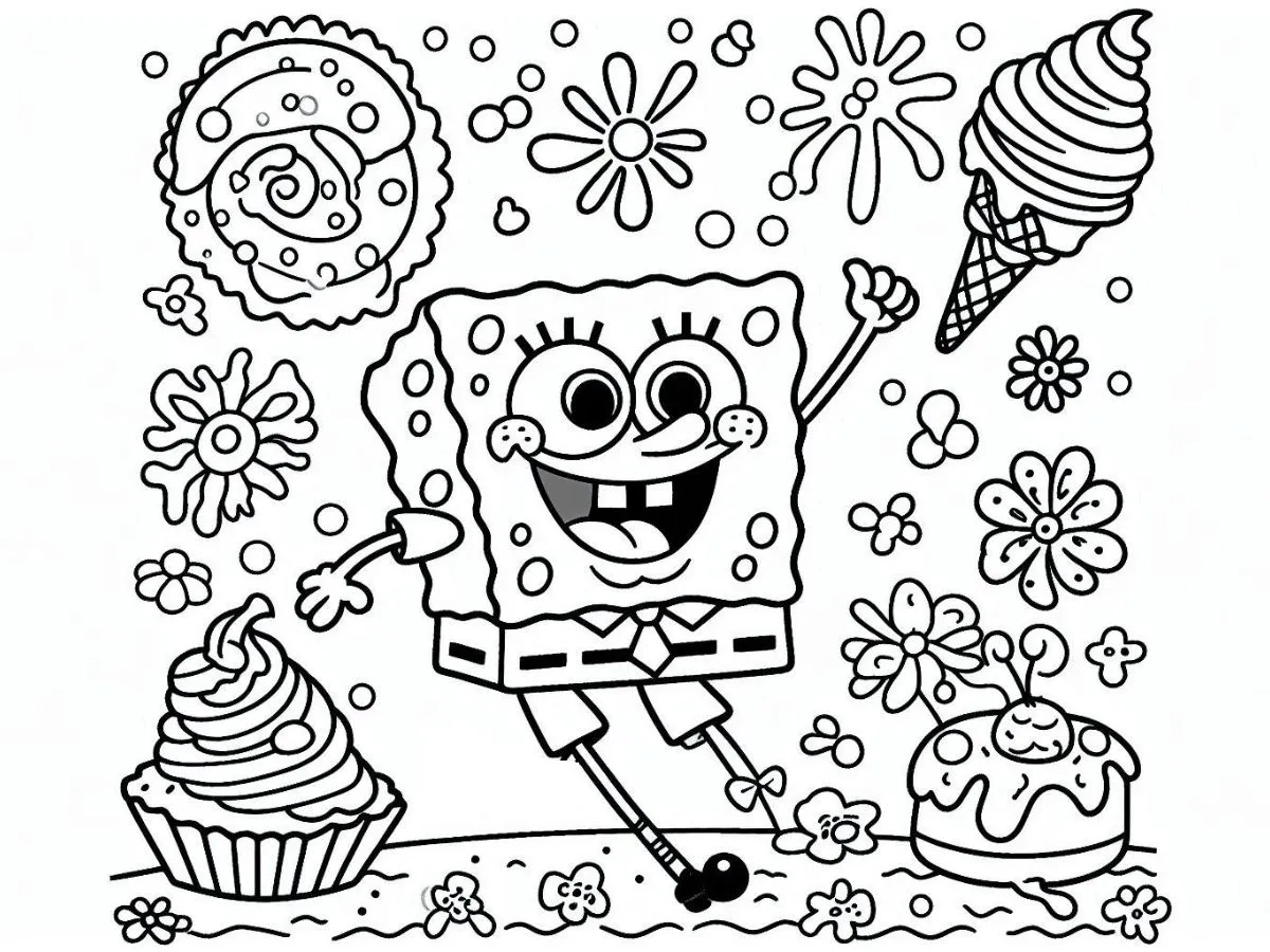 desenho para colorir e imprimir bob esponja