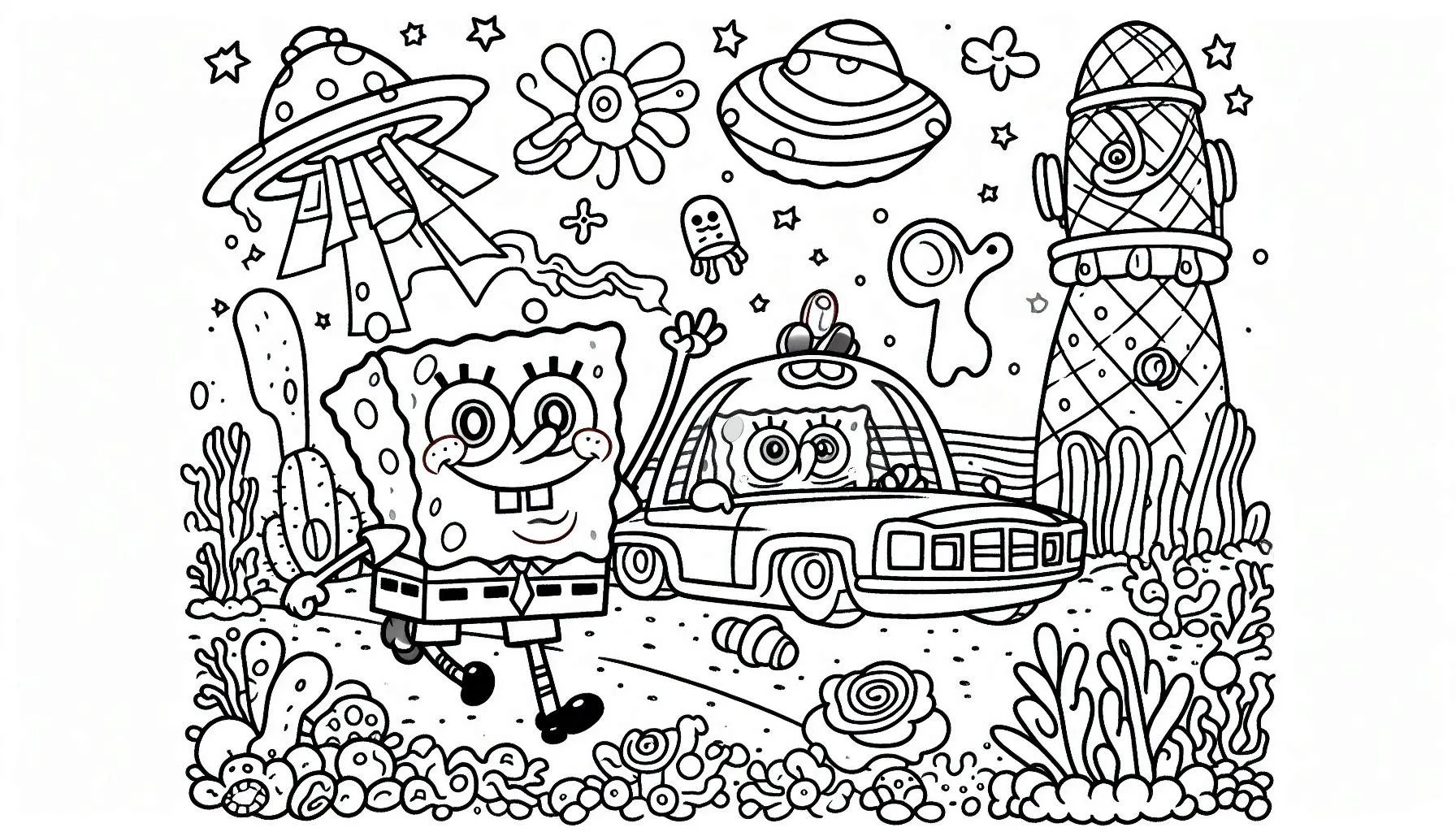 coloriage spongebob coloring pages à imprimer pour enfant de 7 ans 1