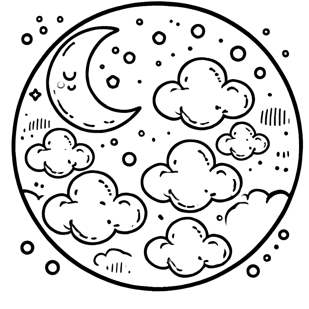 imprimer coloriage Cloriage Nuage pour enfant 1