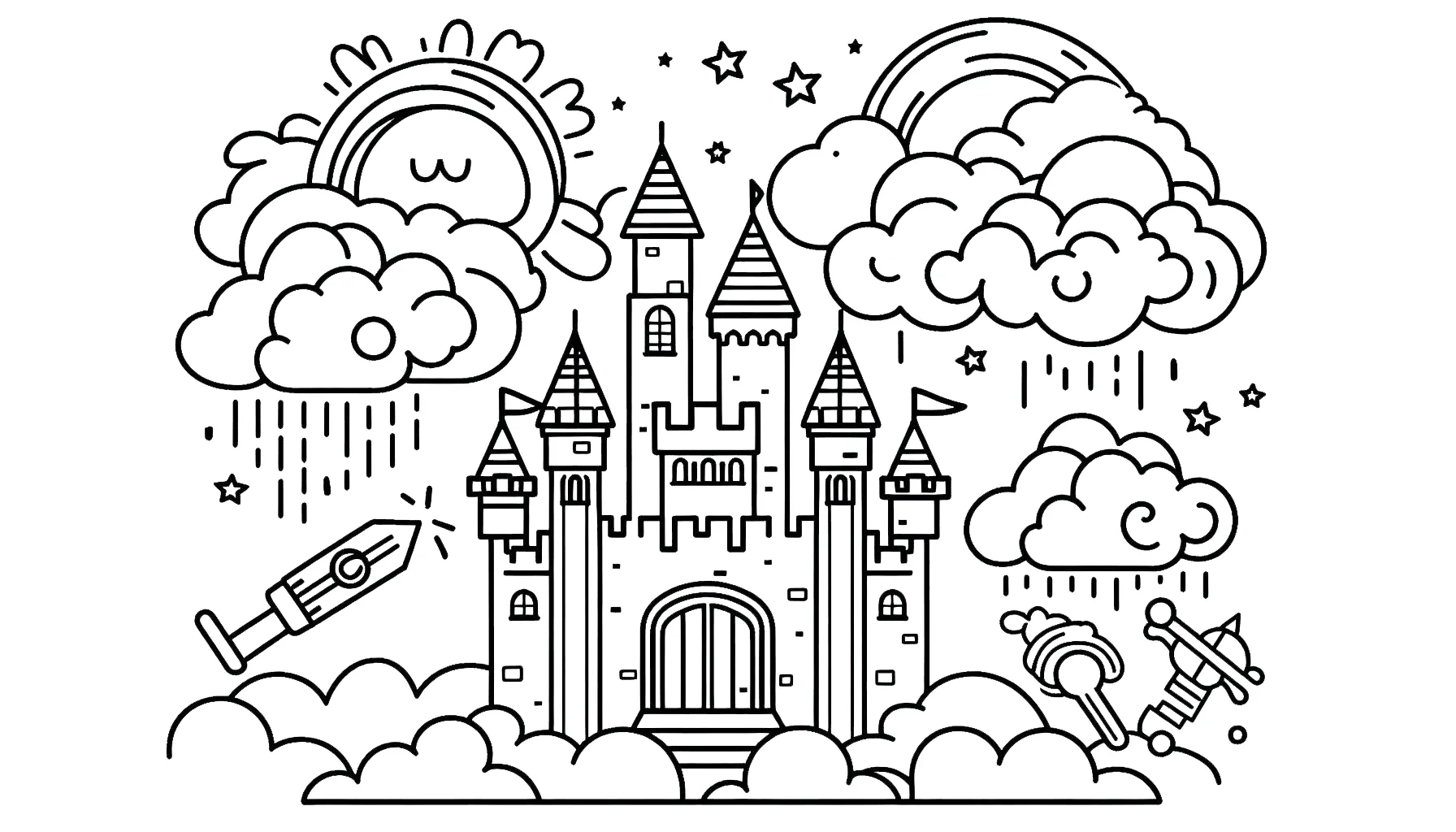 42+ Free Printable Cloud Coloring Pages: Lots of Shapes