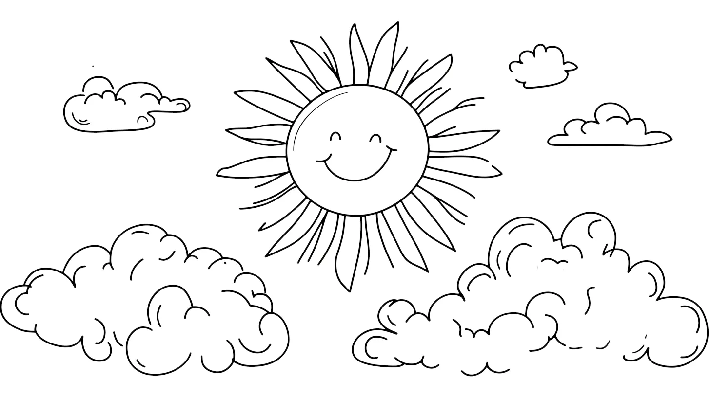 coloriage Cloriage Nuage pour enfants à imprimer 1