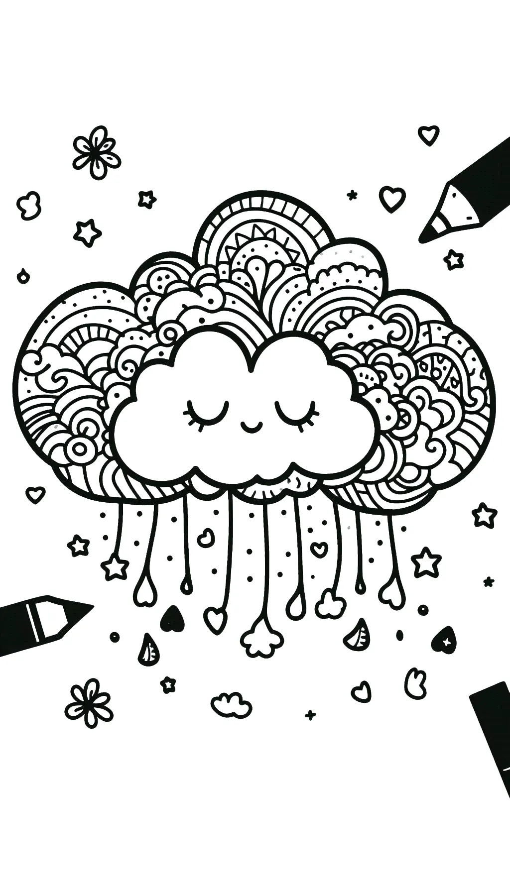 image pour coloriage Cloriage Nuage enfant