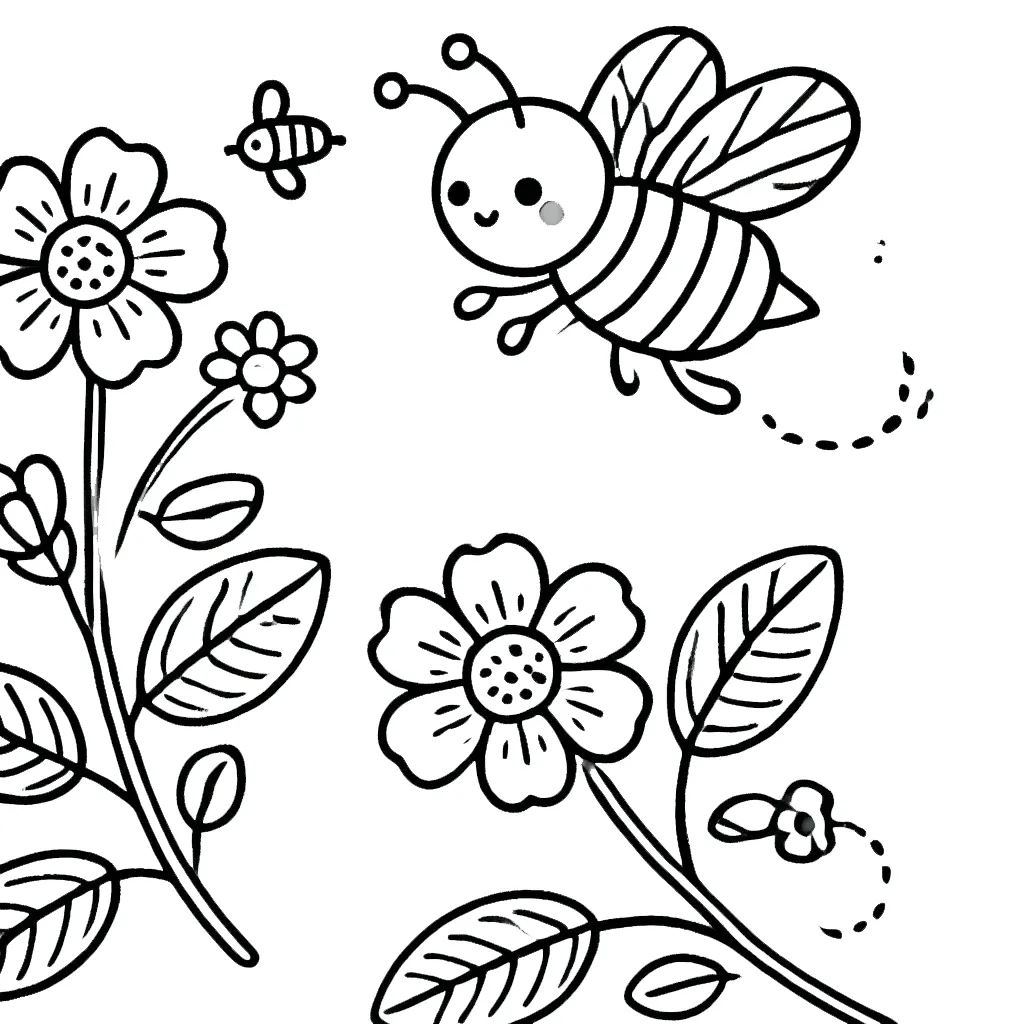 coloriage Abeille pour enfant de 2 ans