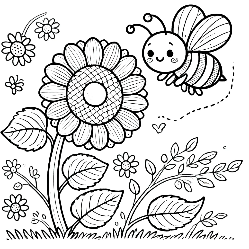 coloriage Abeille pour enfant à imprimer