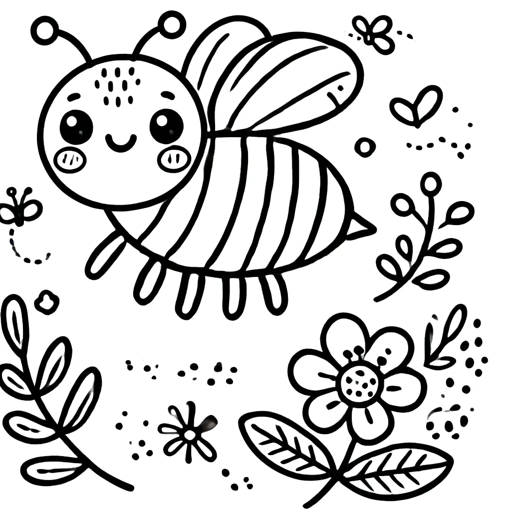 coloriage Abeille et decoupage a imprimer gratuit