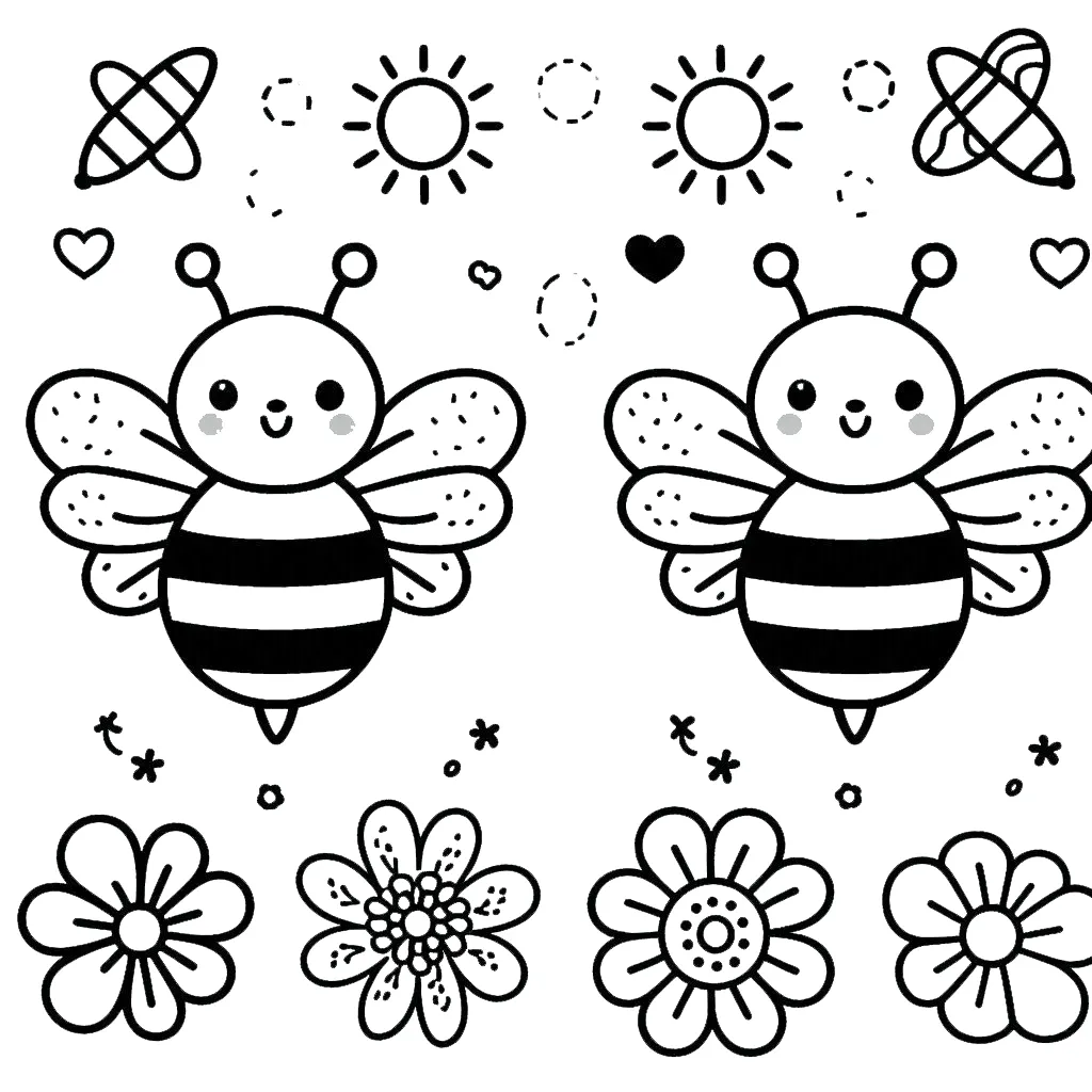 coloriage Abeille à imprimer pour enfant de 6 ans