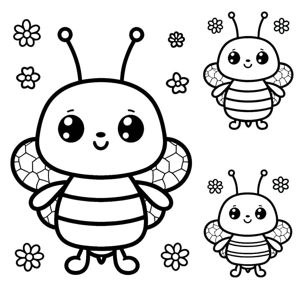 coloriage Abeille pour enfant gratuit 2