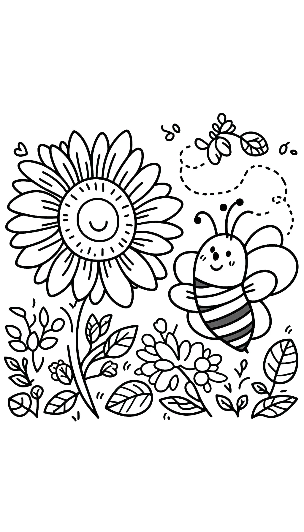 coloriage Abeille à imprimer kawaii