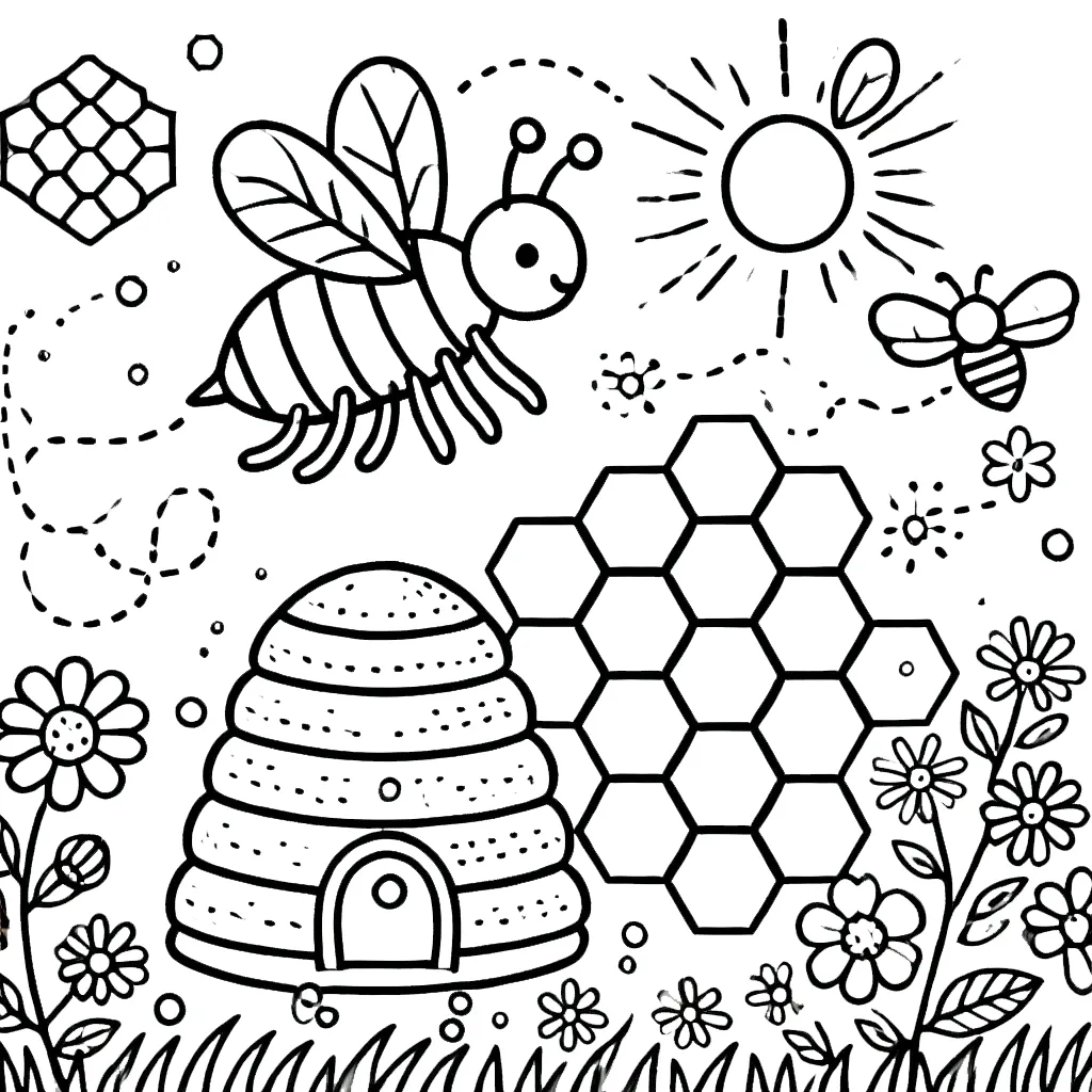 coloriage Abeille à imprimer gratuit 1