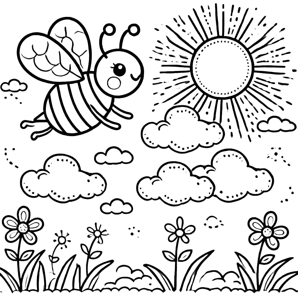 coloriage Abeille pour enfant gratuit 1