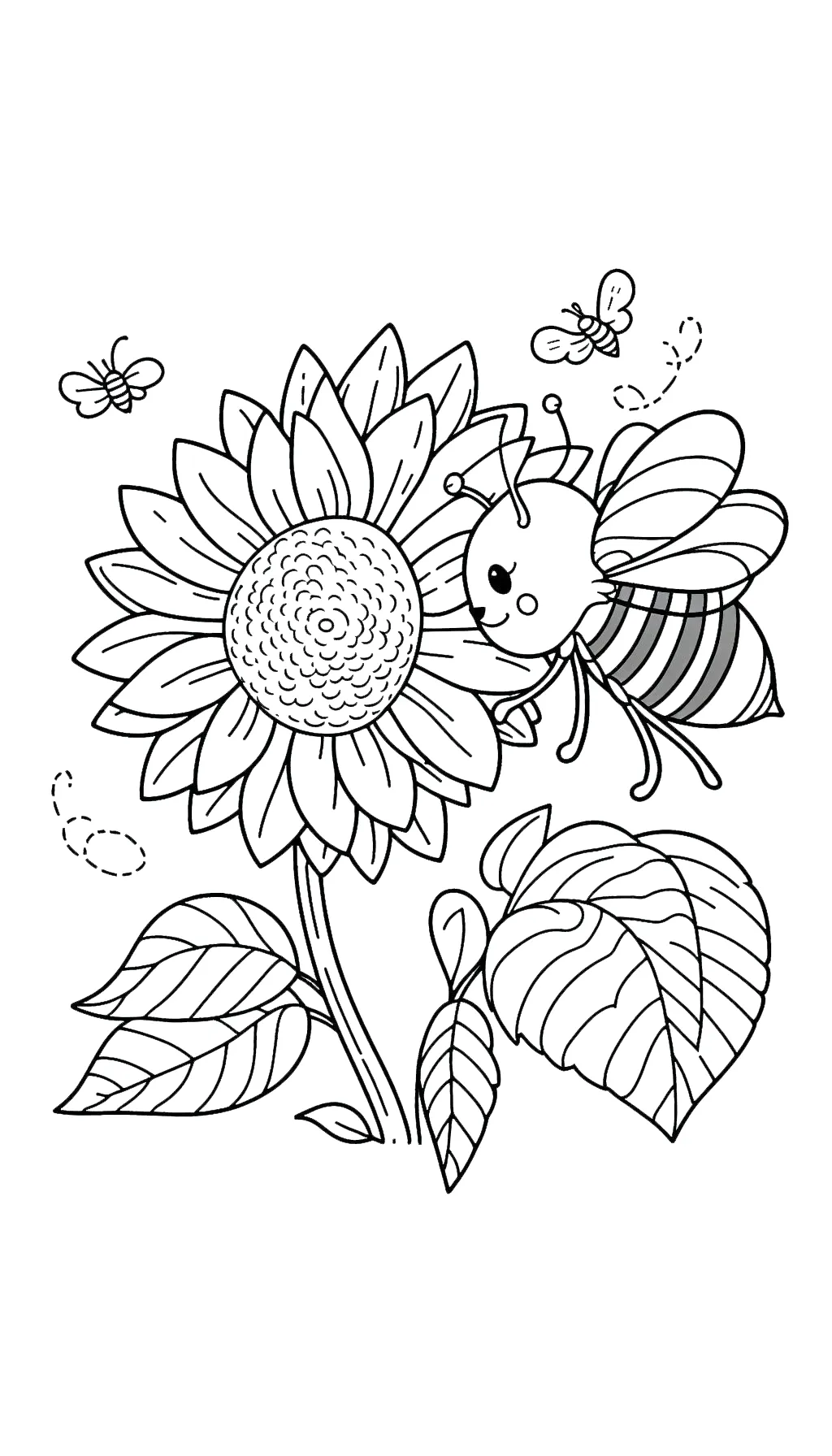 coloriage Abeille à imprimer pour enfant de 2 ans 1