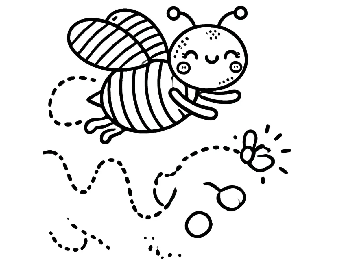 coloriage Abeille à imprimer pour enfant de 2 ans