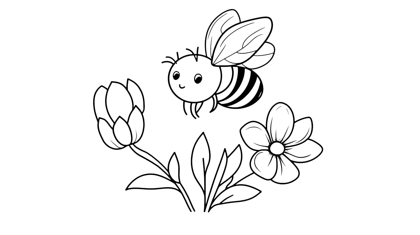 coloriage Abeille a colorier en ligne gratuitement