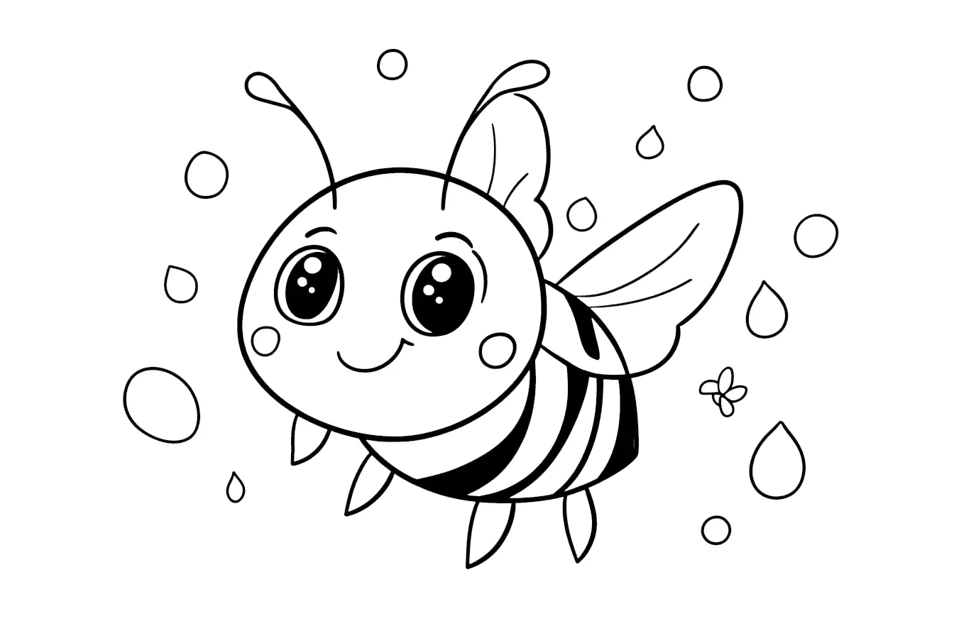 coloriage Abeille pour bebe a imprimer