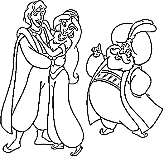 coloriage Aladdin et apprentissage