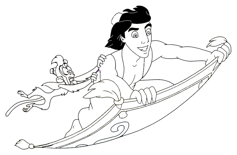 coloriage Aladdin à imprimer pour enfant de 8 ans