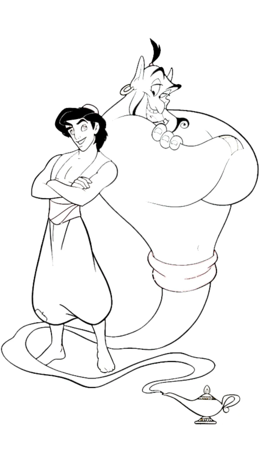 coloriage Aladdin à imprimer pour enfant de 6 ans