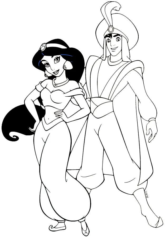 coloriage Aladdin pour enfant de 10 ans