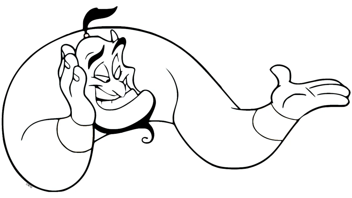 coloriage Aladdin à imprimer kawaii