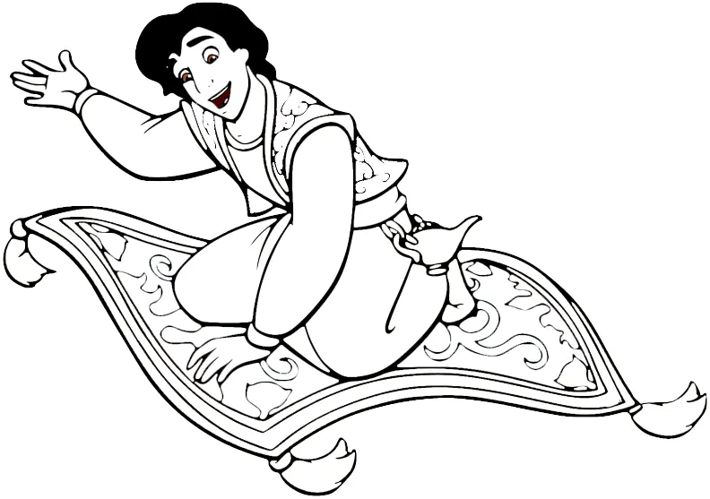 coloriage Aladdin à imprimer pour enfant de 4 ans 1