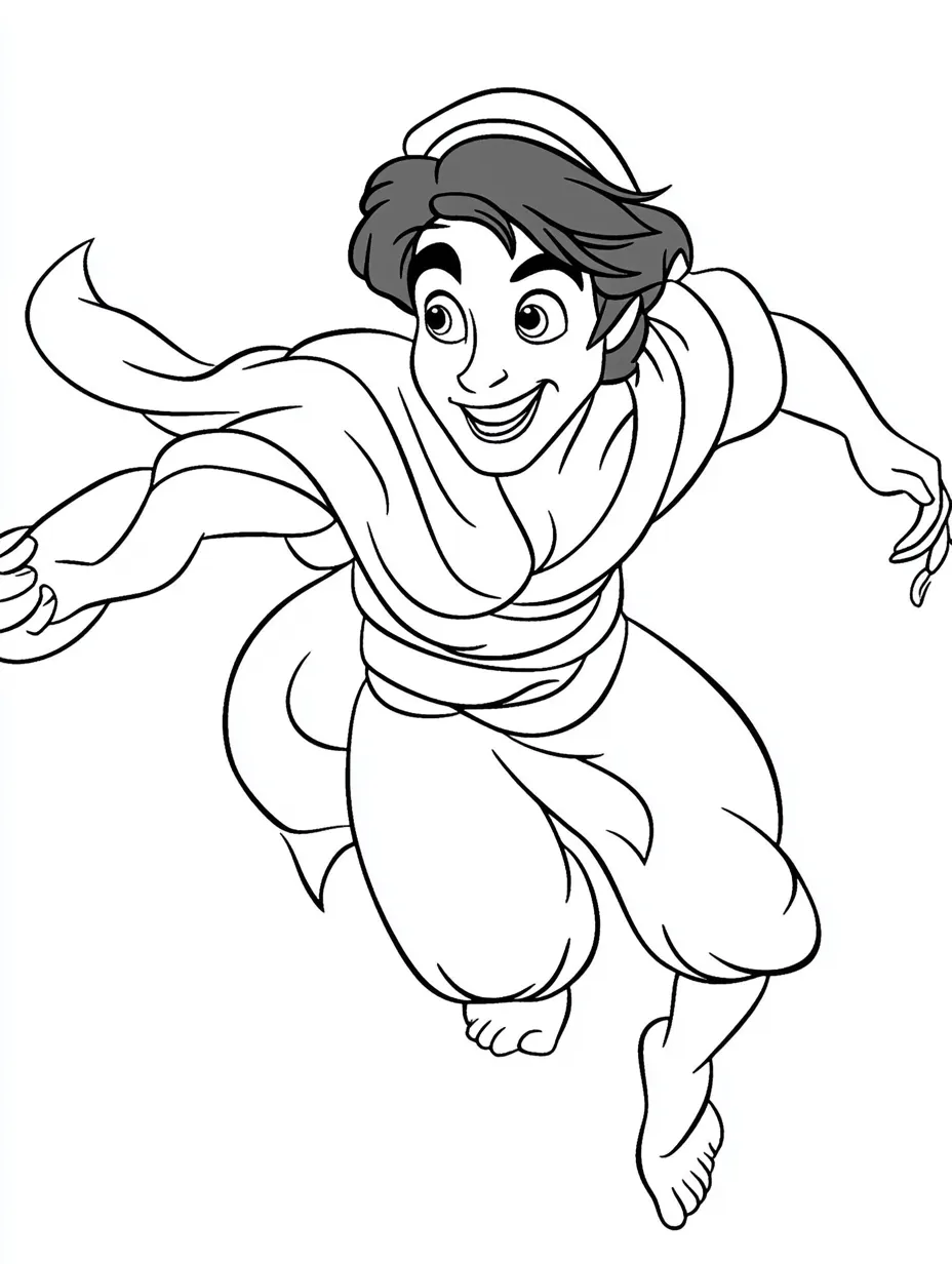 coloriage Aladdin pour enfant de 5 ans 1