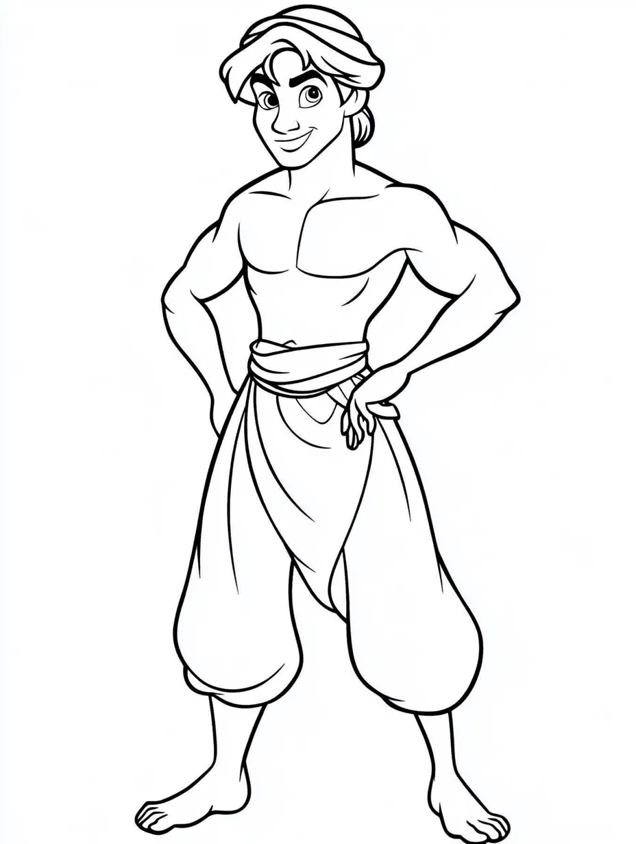 coloriage Aladdin pour enfant de à imprimer